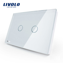 Livolo US Touch Light Switch 110 ~ 250 В 2 банды Управление освещением со светодиодным индикатором электрического выключателя